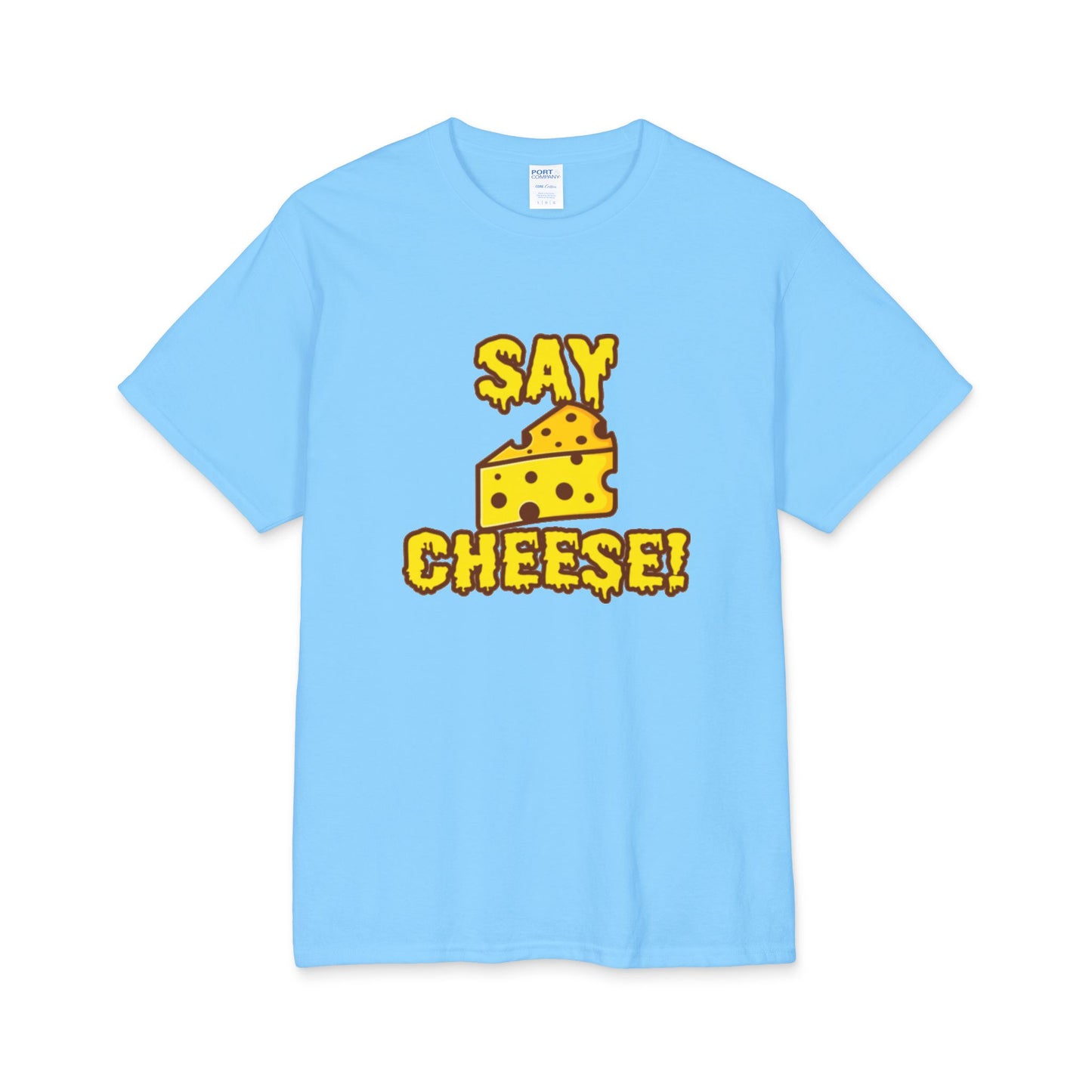 Say Cheese! cartoon cheese graphic Tee | Funny food pun t-shirt