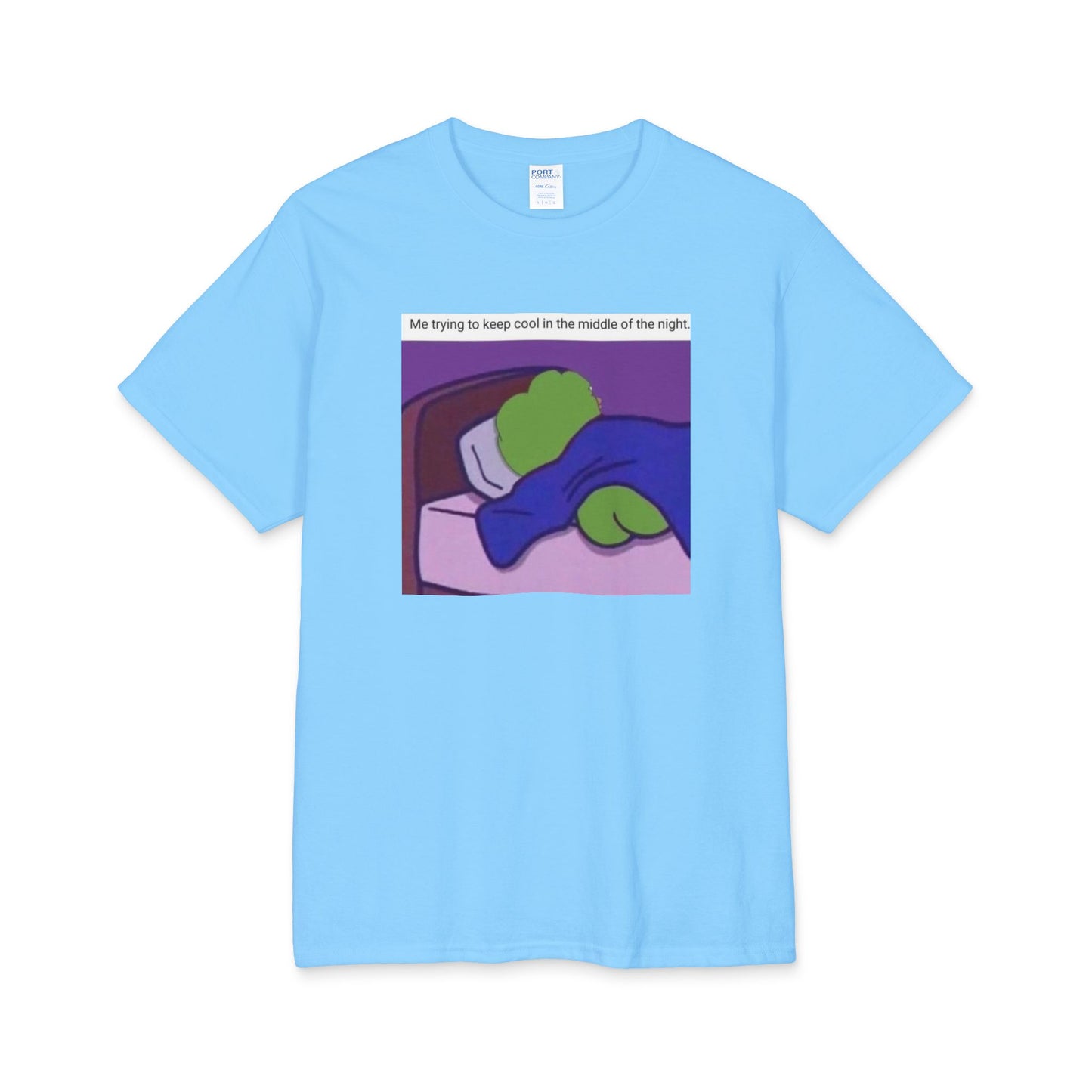 Keep Cool in Bed | Pepe Meme Sleeping Illustration