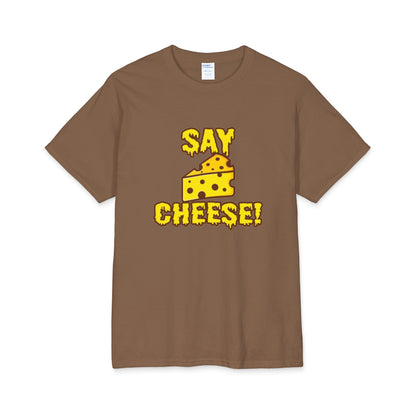 Say Cheese! cartoon cheese graphic Tee | Funny food pun t-shirt