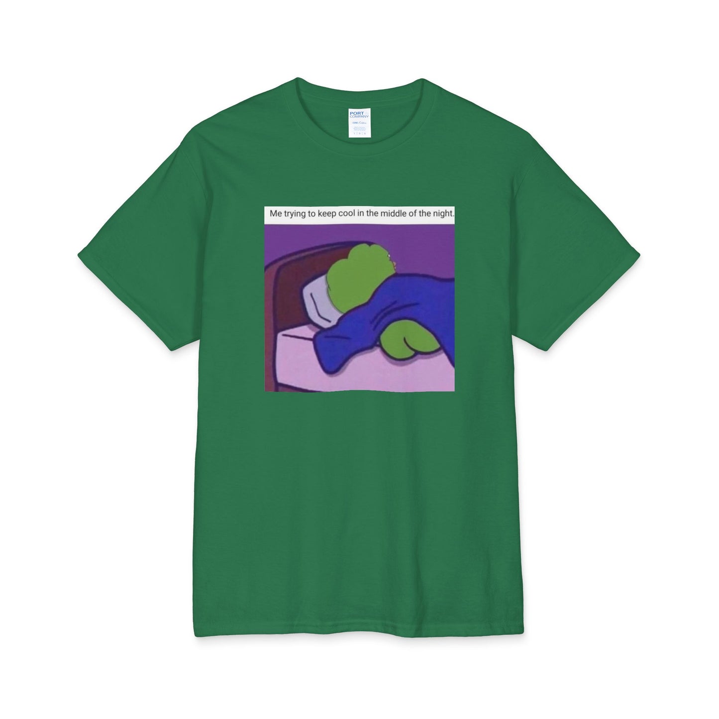Keep Cool in Bed | Pepe Meme Sleeping Illustration