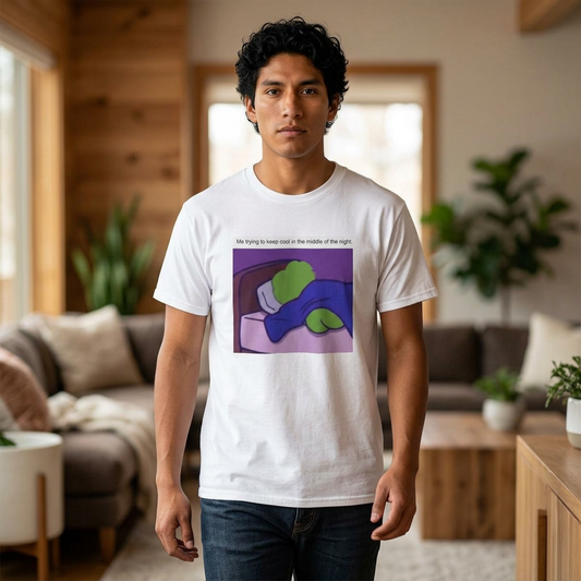 Keep Cool in Bed | Pepe Meme Sleeping Illustration